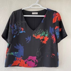 Aritzia babaton floral multicolour randy blouse size small